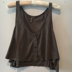 Taupe Flowy LF Crop Top